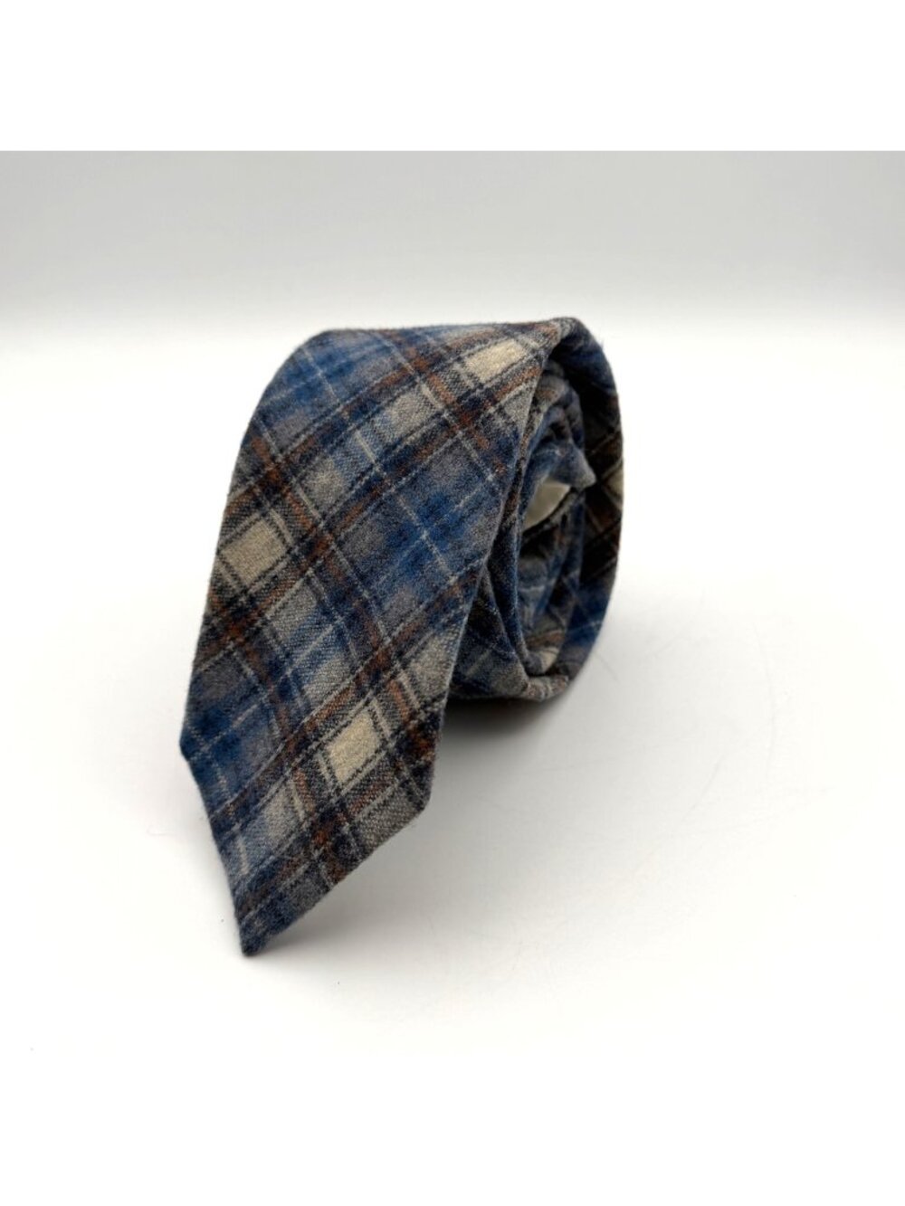 Vintage Pendleton Blue Plaid 100% Virgin Wool Tie 55.5" x 3"
